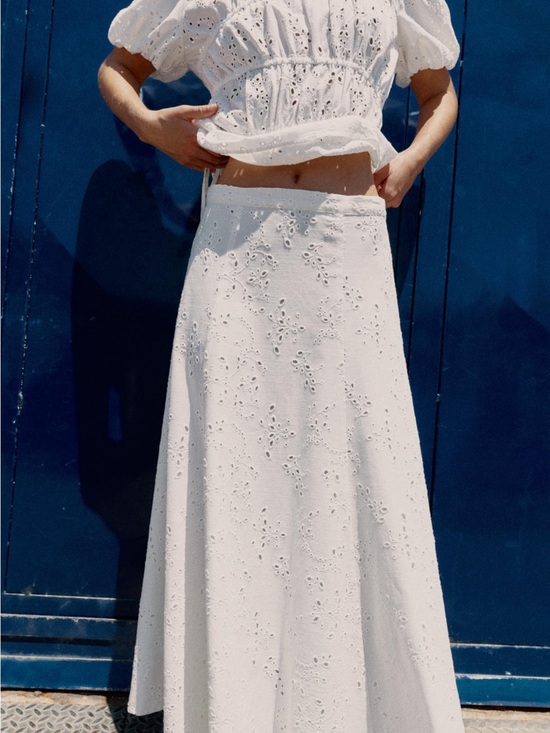 Zara Dresses & Skirts - Zara White Eyelet Maxi Skirt